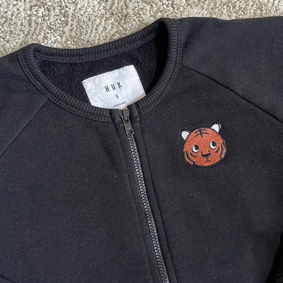 Huxbaby Organic Girls’ Tiger Swirl Dress and Tiger Sweat Jacket—5T - Picture 9 of 11